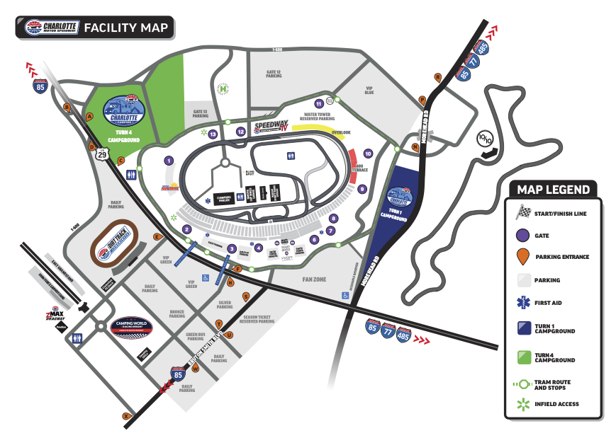 CHARLOTTE MOTOR SPEEDWAY FACILITY MAP