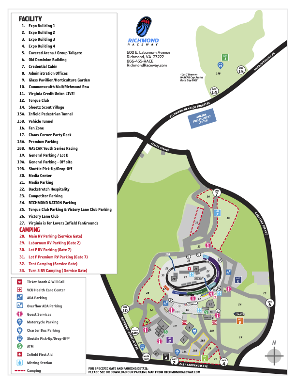 RICHMOND RACEWAY FACILITY MAP