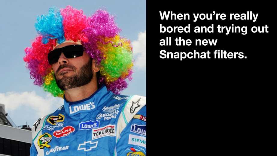 Completely relatable NASCAR Snapchat moments - Official Site Of NASCAR
